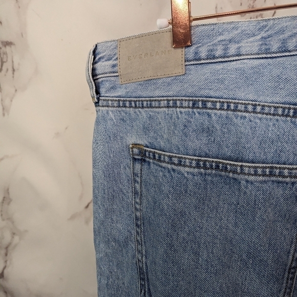 Everlane Denim 33 Relaxed Straight Jean Light Wash Button Fly Crop High Rise NEW - Picture 9 of 12